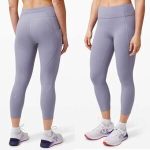 Lululemon Time to Sweat Crop 23" Peri Purple Leggings Size 4
